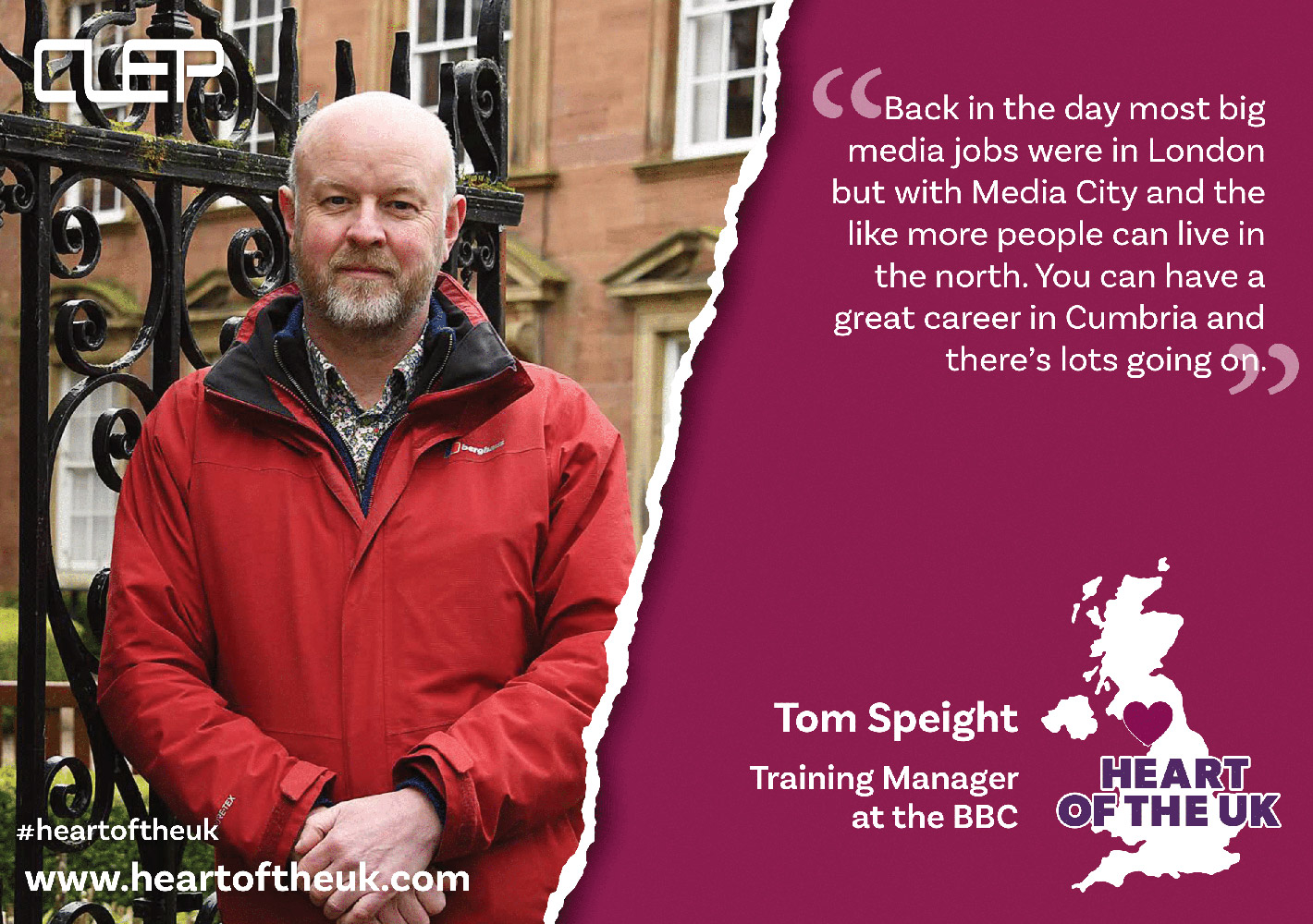 Heart of the UK: Back in the day most big media jobs were in London, but with Media City and the like, more people can live in the North. You can have a great career in Cumbria and there's lots going on. (Photo of Tom Speight)