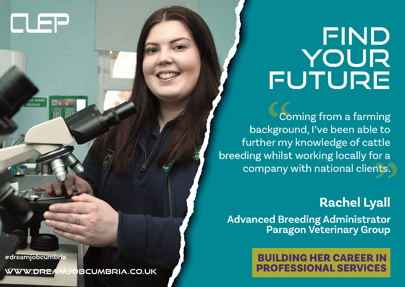 Find your future: Coming from a faming background, I've been able to further my knowledge of cattle breeding whilst working locally for a company with national clients. (Photo of Rachel Lyall)