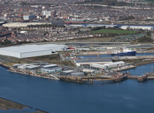 Arial shot of Barrow Waterfront