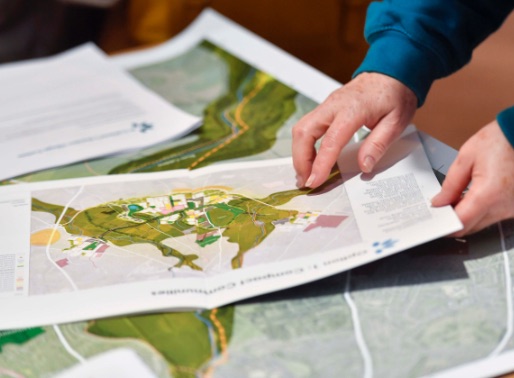 Photo of a hand holding a map of St. Cuthberts