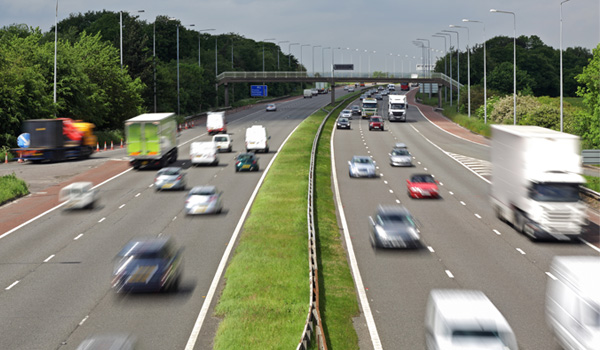 Photo of a busy two-way motorway