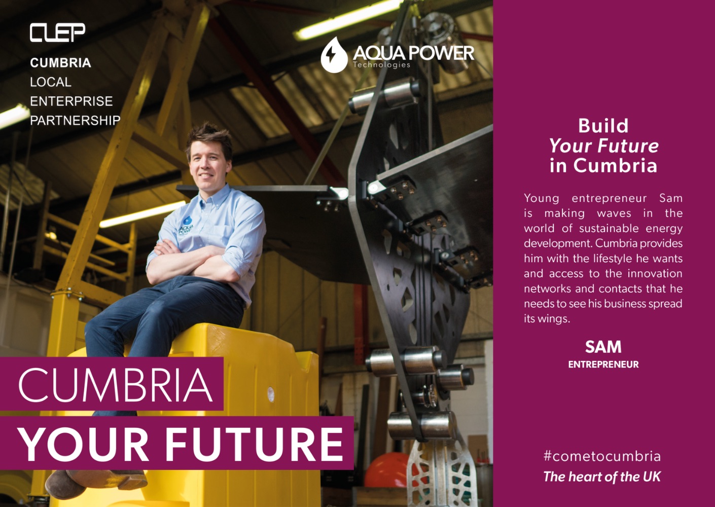 Build Your Future In Cumbria: Young entrepreneur Same is making waves in the world of sustainable energy development. Cumbria provides him with the lifestyle he wants and access to the innovation networks and contacts that he needs to see his business spread its wings. (Photo: Sam, entrepreneur).