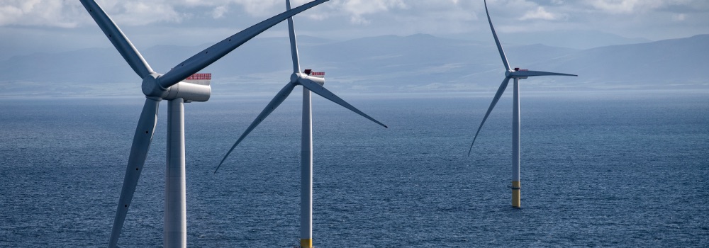 A photo of an offshore windfarm