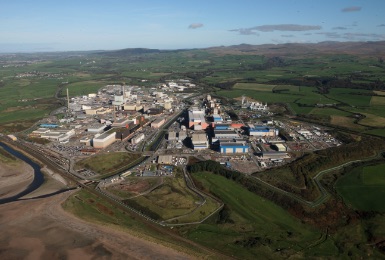 Aerial photo of an energy plant in Cumbria